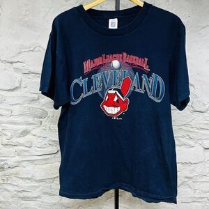 Vintage Cleveland Indians 1995 Chief Wahoo Shirt Men L Logo 7 Made in USA 90s